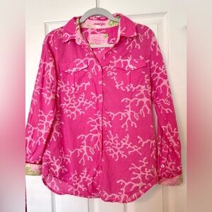 Lilly Pulitzer Pink Coral Resort Fit Shirt - Size Small